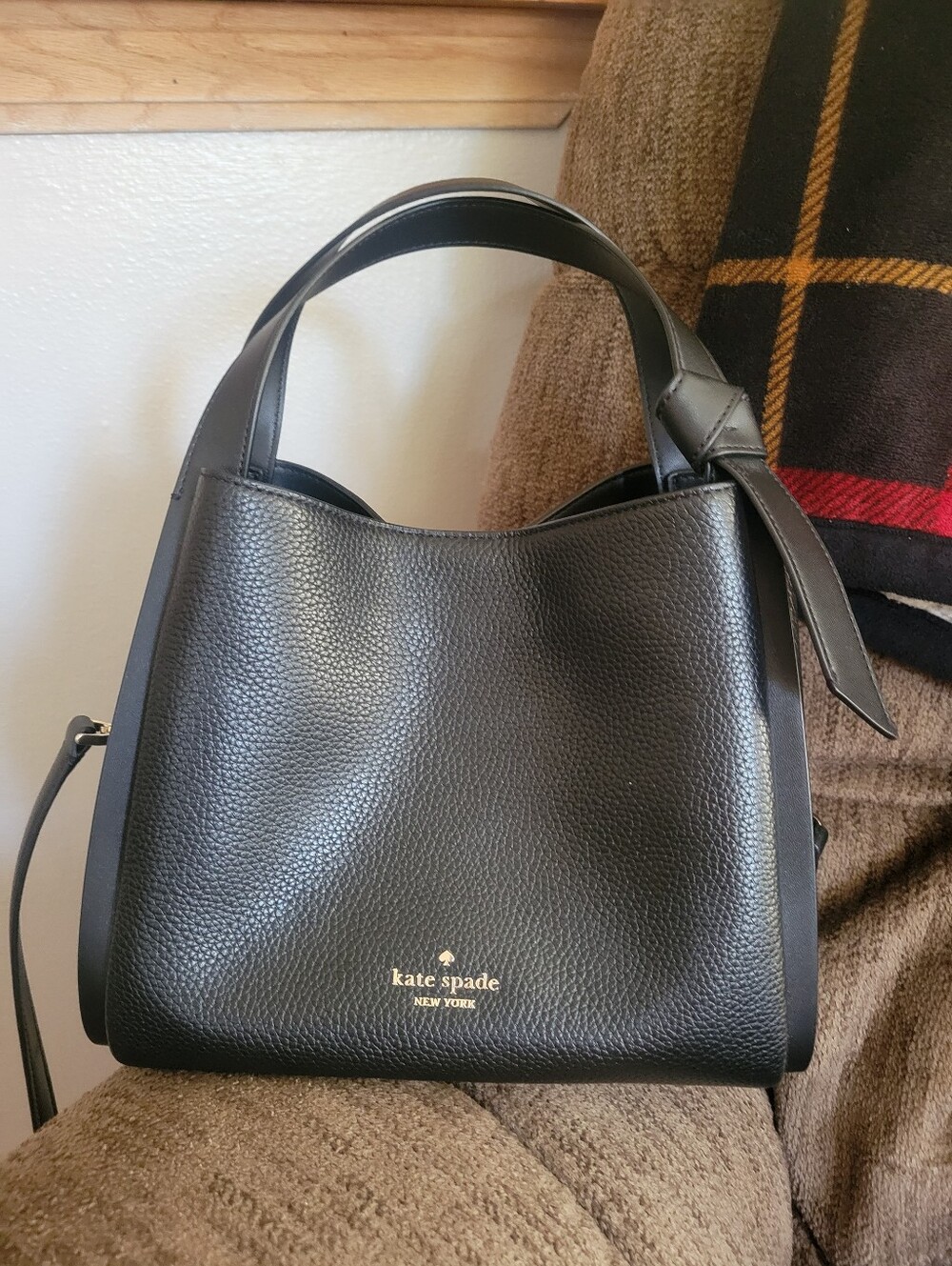 Kate Spade Black Pebbled Leather Top-Handle Bag